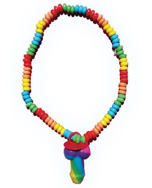 product image, Rainbow Stretchy Cock Candy Necklace - SEXYEONE