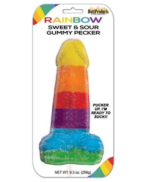 product image, Rainbow Sweet & Sour Jumbo Gummy Cock Pop - SEXYEONE