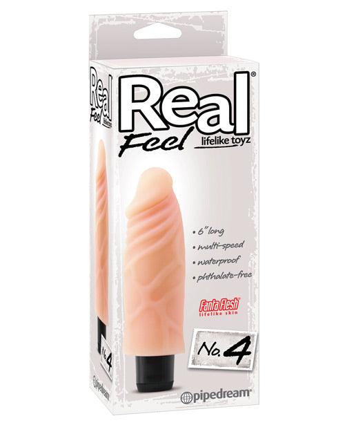 product image, Real Feel No. 4 Long 6" Vibe Waterproof - Mutli-speed Flesh - SEXYEONE