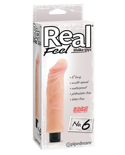 product image, Real Feel No. 6  Long 8" Vibe Waterproof - Mutli-speed Flesh - SEXYEONE