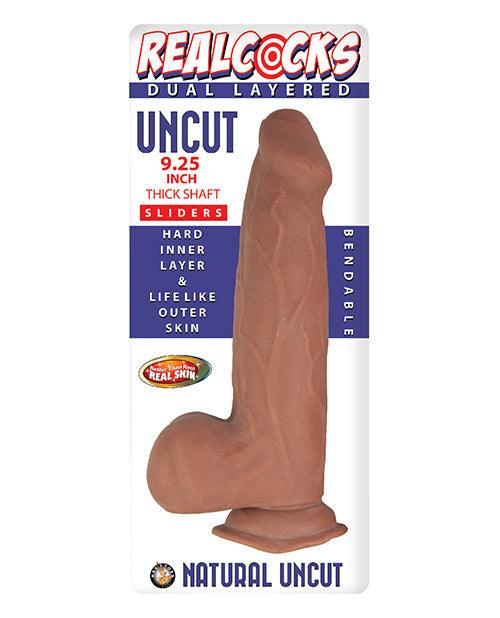 image of product,Realcocks Dual Layered Uncut Sliders 9.25" Thick Shaft - SEXYEONE