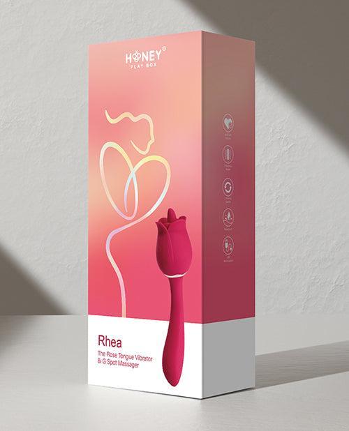 product image,Rhea Clit Licking Tongue Rose Vibrator & G Spot Massager - Red - SEXYEONE