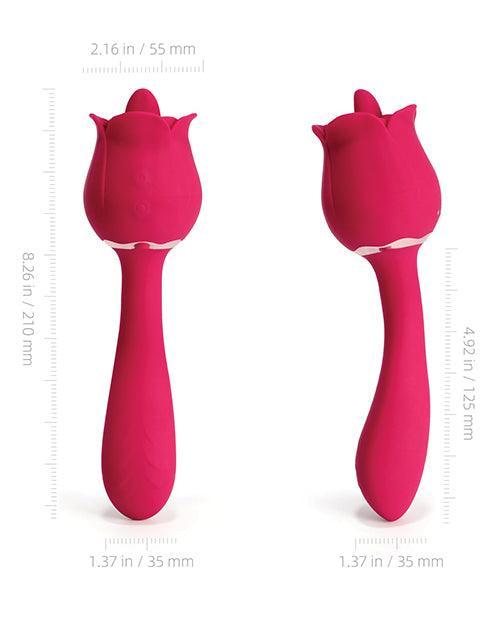 image of product,Rhea Clit Licking Tongue Rose Vibrator & G Spot Massager - Red - SEXYEONE