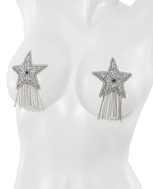 Rhinestone Star Pasties Silver O-s - SEXYEONE