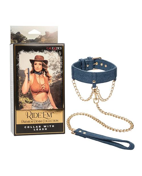 product image, Ride 'em Premium Denim Collection Collar W/leash - SEXYEONE