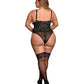 Risque Business Lace & Mesh Teddy W-snap Crotch Black Qn - SEXYEONE