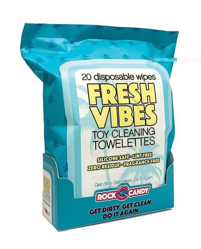 Rock Candy Fresh Vibes Toy Cleaning Towelettes Travel Pack - Pack Of 20 - SEXYEONE