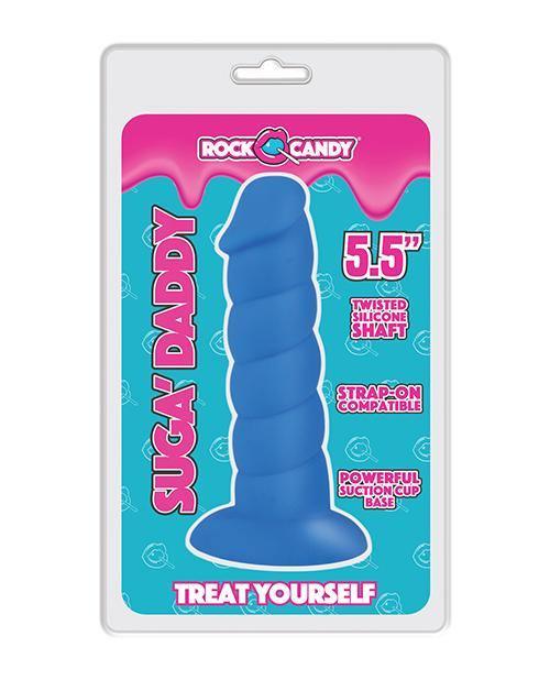 image of product,Rock Candy Suga Daddy Silicone Dildo - Blue - SEXYEONE