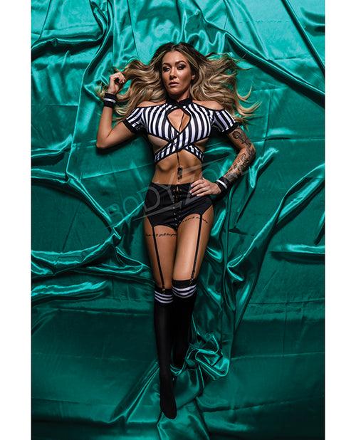 product image, Role Play Risque Referee 6 Pc Set Black/white - SEXYEONE