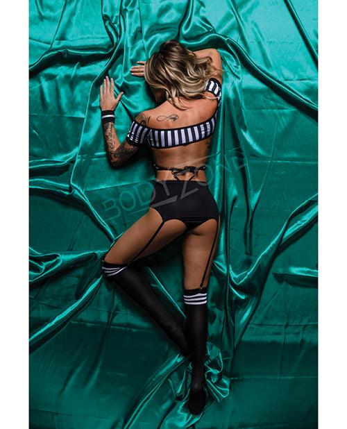 product image,Role Play Risque Referee 6 Pc Set Black/white - SEXYEONE