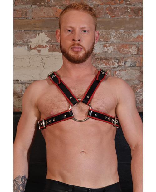 image of product,Rouge Chest Harness Large - Black-red - SEXYEONE