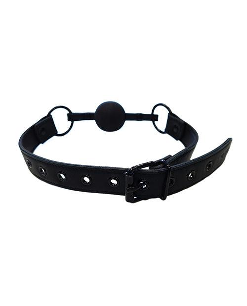 product image,Rouge Leather Ball Gag - Black With Black - SEXYEONE