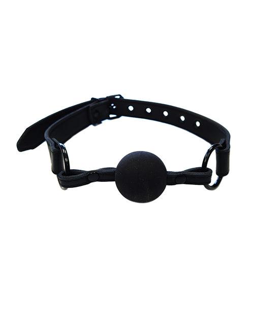 image of product,Rouge Leather Ball Gag - Black With Black - SEXYEONE