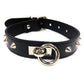 Rouge Leather O Ring Studded Collar - SEXYEONE