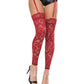 Scallop Stretch Lace Footless Stockings Ruby - SEXYEONE