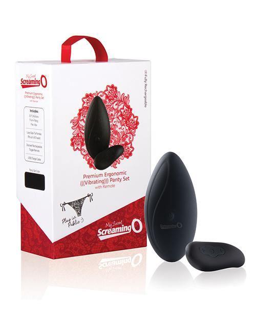 product image, Screaming O My Secret Premium Ergonomic Remote Panty Set - Black - SEXYEONE