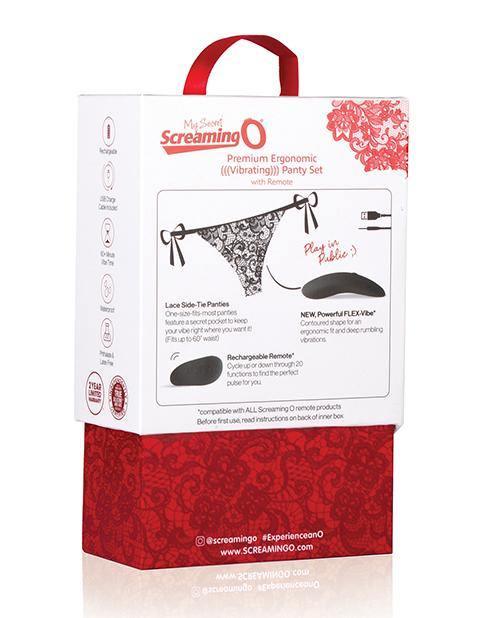 image of product,Screaming O My Secret Premium Ergonomic Remote Panty Set - Black - SEXYEONE