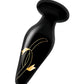 Secret Kisses 4.5 inches Handblown Wide Glass Plug - Black-gold - SEXYEONE