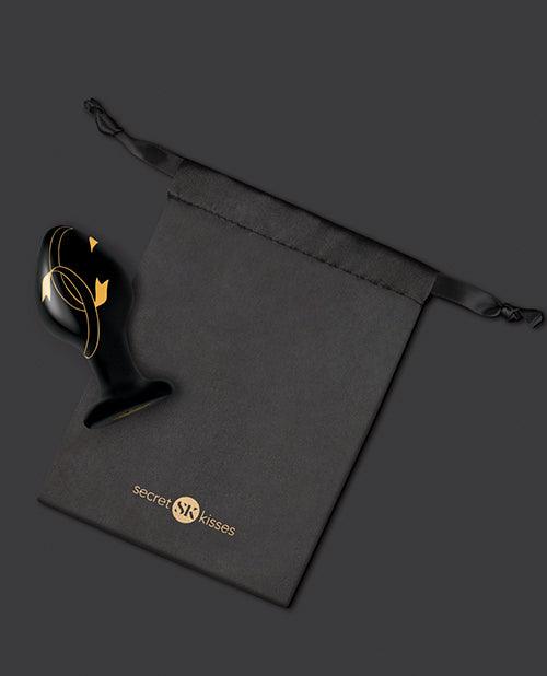 product image,Secret Kisses Handblown Glass Plug - Black/gold - SEXYEONE