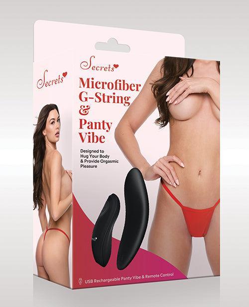 Secrets Microfiber G-string & Panty Vibe - Red - SEXYEONE
