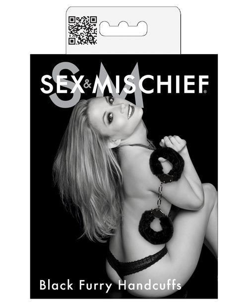 Sex & Mischief Furry Handcuffs - Black - SEXYEONE