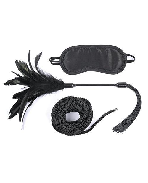 image of product,Sex & Mischief Shadow Tie & Tickle Kit - Black - SEXYEONE