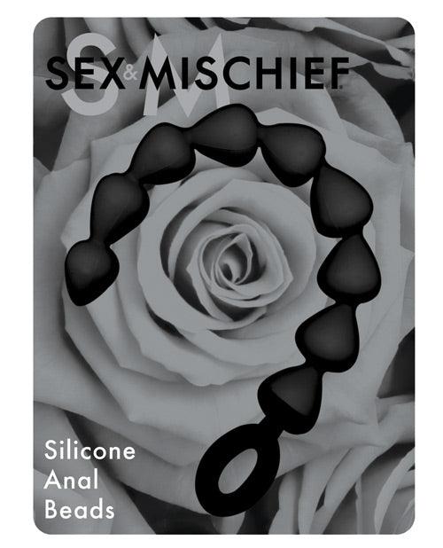 Sex & Mischief Silicone Anal Beads - Black - SEXYEONE