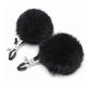 Sexy Af Nipple Clamps - Black Puff Ball - SEXYEONE