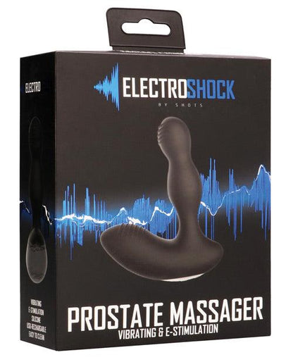 Shots Electroshock E-stimulation Vibrating Prostate Massager - Black - SEXYEONE