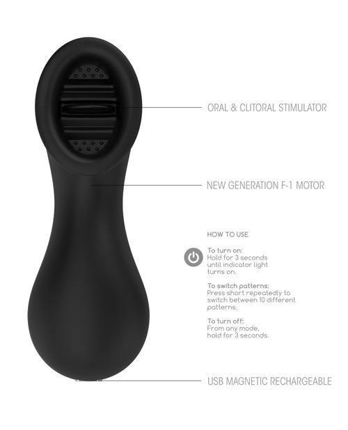 product image,Shots Elegance Dreamy Oral Clitoral Stimulator - 10 Speed Black - SEXYEONE