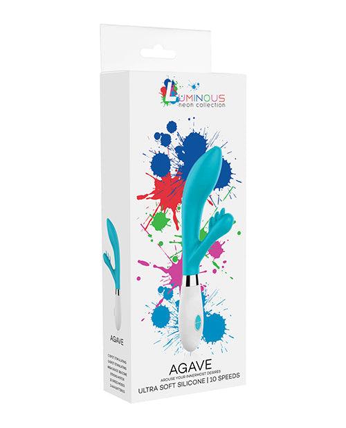 product image, Shots Luminous Agave Silicone 10 Speed Rabbit - Turquoise - SEXYEONE