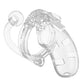 Shots Man Cage Chastity 3.5" Cock Cage W-plug Model 10 - Clear - SEXYEONE