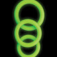 Shots Ouch 3 Pc Cock Ring Set - Glow In The Dark - SEXYEONE