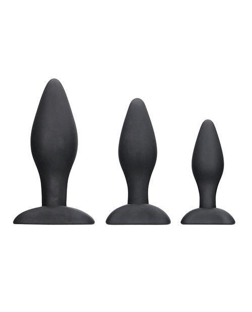image of product,Shots Ouch Apex Butt Plug Set - Black - SEXYEONE