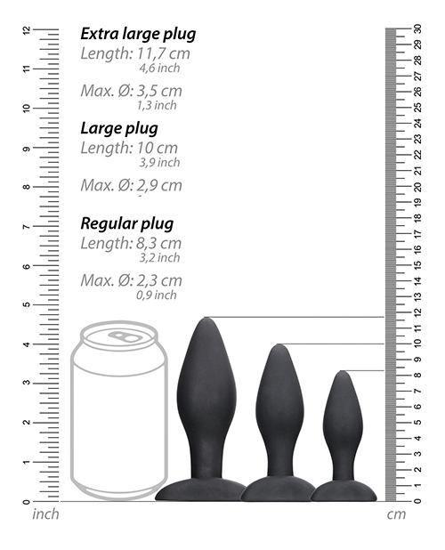 image of product,Shots Ouch Apex Butt Plug Set - Black - SEXYEONE