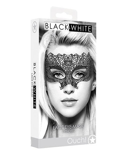 Shots Ouch Black & White Lace Eye Mask - SEXYEONE