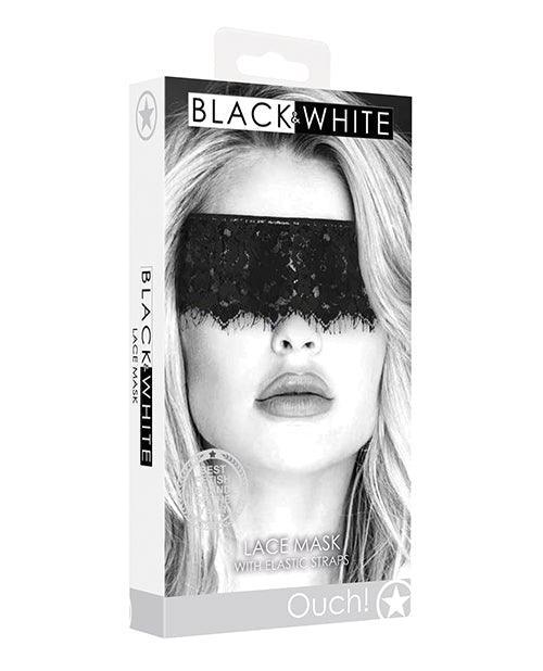 product image, Shots Ouch Black & White Lace Mask W-elastic Straps - Black - SEXYEONE