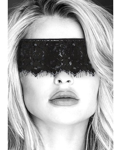 image of product,Shots Ouch Black & White Lace Mask W-elastic Straps - Black - SEXYEONE