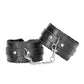 Shots Ouch Black & White Plush Bonded Leather Ankle Cuffs - Black - SEXYEONE