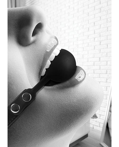 image of product,Shots Ouch Black & White Silicone Ball Gag - Black - SEXYEONE