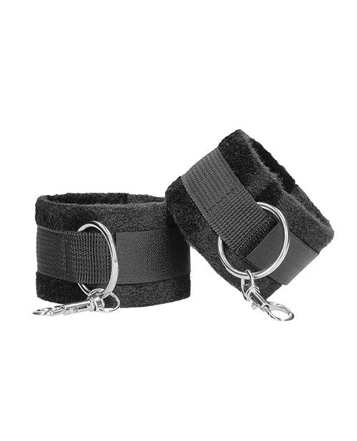 image of product,Shots Ouch Black & White Velcro Hand-ankle Cuffs - Black - SEXYEONE
