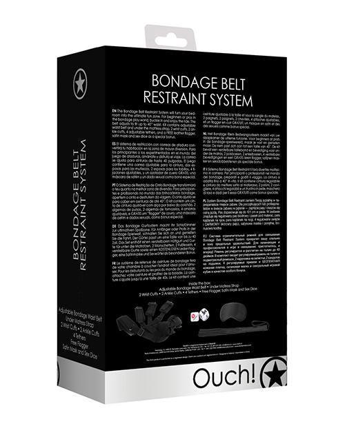 image of product,Shots Ouch Bondage Belt Restraint System - Black - SEXYEONE