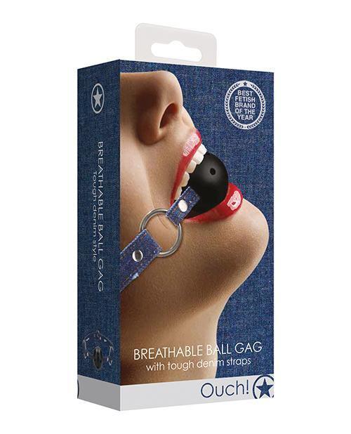 Shots Ouch Breathable Ball Gag W/denim Straps