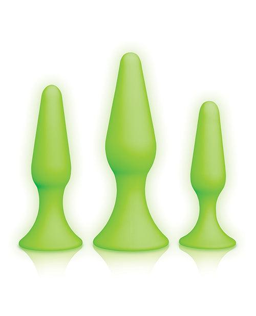 image of product,Shots Ouch Butt Plug Set - Glow In The Dark - SEXYEONE