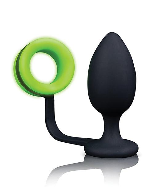 Shots Ouch Butt Plug W-cock Ring - Glow In The Dark - SEXYEONE