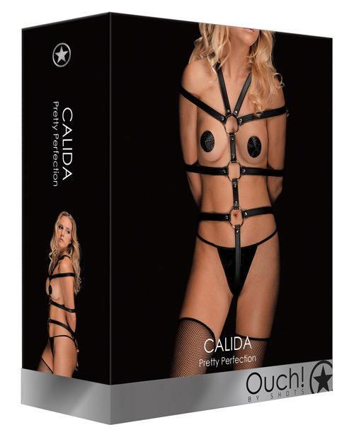 Shots Ouch Calida Pretty Perfection Female Body Harness - Black