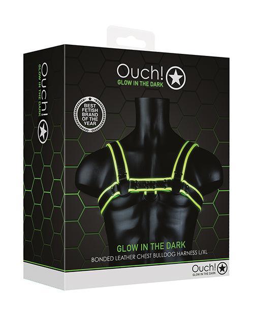 product image, Shots Ouch Chest Bulldog Harness - Glow In The Dark - SEXYEONE