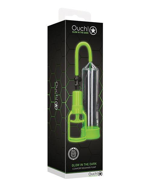 image of product,Shots Ouch Comfort Beginner Pump - Glow In The Dark - SEXYEONE
