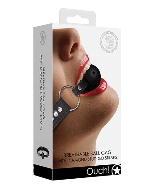 product image, Shots Ouch Diamond Breathable Ball Gag - Black - SEXYEONE