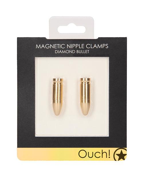 image of product,Shots Ouch Diamond Bullet Magnetic Nipple Clamps - SEXYEONE